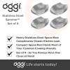 imageOggi Spooner Stainless Steel Spoon Rest Holds Kitchen Utensils for Mess Free Cooking Stove Top Coffee Station Kitchen Accessories Utensil Rest Blue 525 inch by 35 inch 76355Stainless Steel  Set of 4