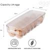 imageOggi Stackable Covered Egg Holder  Kitchen Organization Fridge Organizer Food Storage Clear Stackable Storage Bins 21 Egg Tray14 Egg Tray