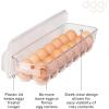 imageOggi Stackable Covered Egg Holder  Kitchen Organization Fridge Organizer Food Storage Clear Stackable Storage Bins 21 Egg Tray14 Egg Tray
