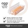 imageOggi Stackable Covered Egg Holder  Kitchen Organization Fridge Organizer Food Storage Clear Stackable Storage Bins 21 Egg Tray14 Egg Tray