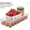 imageOggi Stackable Covered Egg Holder  Kitchen Organization Fridge Organizer Food Storage Clear Stackable Storage Bins 21 Egg Tray21 Egg Tray