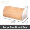 imageOggi Stainless Steel Hinged Top Bread Box for Kitchen Countertop with Bamboo Lid  Fits Multiple Large Loaves of Bread and Other Freshly Baked Goods Including Cookies Bagels Muffins Warm Gray1475inch by 95inch by 85inch