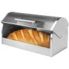 imageOggi Stainless Steel Hinged Top Bread Box for Kitchen Countertop with Bamboo Lid  Fits Multiple Large Loaves of Bread and Other Freshly Baked Goods Including Cookies Bagels Muffins Warm Gray1525 x 825 x 825 Inches