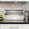 imageOggi Stainless Steel Hinged Top Bread Box for Kitchen Countertop with Bamboo Lid  Fits Multiple Large Loaves of Bread and Other Freshly Baked Goods Including Cookies Bagels Muffins Warm Gray1525 x 825 x 825 Inches