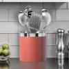 imageOggi Stainless Steel Jumbo Utensil Holder  7quot Utensil Caddy Weighted Base for Stability  Extra Large Utensil Crock and Countertop Utensil Organizer Stainless SteelBrick Red  7
