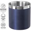 imageOggi Stainless Steel Jumbo Utensil Holder  7quot Utensil Caddy Weighted Base for Stability  Extra Large Utensil Crock and Countertop Utensil Organizer Stainless SteelBlue  7