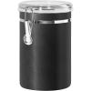 imageOggi Stainless Steel Kitchen Canister 47 fl oz Black  Airtight Clamp Lid Clear SeeThru Top  Ideal for Kitchen Storage Food Storage Pantry Storage Large Size 5quot x 6quotBlack