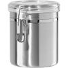 imageOggi Stainless Steel Kitchen Canister 47 fl oz Black  Airtight Clamp Lid Clear SeeThru Top  Ideal for Kitchen Storage Food Storage Pantry Storage Large Size 5quot x 6quotStainless Steel