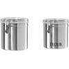 imageOggi Stainless Steel Kitchen Canister 47 fl oz Black  Airtight Clamp Lid Clear SeeThru Top  Ideal for Kitchen Storage Food Storage Pantry Storage Large Size 5quot x 6quotStainless Steel