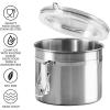 imageOggi Stainless Steel Kitchen Canister 47 fl oz Black  Airtight Clamp Lid Clear SeeThru Top  Ideal for Kitchen Storage Food Storage Pantry Storage Large Size 5quot x 6quotStainless Steel