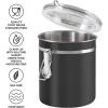 imageOggi Stainless Steel Kitchen Canister 47 fl oz Black  Airtight Clamp Lid Clear SeeThru Top  Ideal for Kitchen Storage Food Storage Pantry Storage Large Size 5quot x 6quotBlack