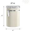 imageOggi Stainless Steel Kitchen Canister 47 fl oz Black  Airtight Clamp Lid Clear SeeThru Top  Ideal for Kitchen Storage Food Storage Pantry Storage Large Size 5quot x 6quotWarm Gray