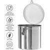 imageOggi Stainless Steel Kitchen Canister 47 fl oz Black  Airtight Clamp Lid Clear SeeThru Top  Ideal for Kitchen Storage Food Storage Pantry Storage Large Size 5quot x 6quotStainless Steel