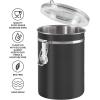 imageOggi Stainless Steel Kitchen Canister 47 fl oz Black  Airtight Clamp Lid Clear SeeThru Top  Ideal for Kitchen Storage Food Storage Pantry Storage Large Size 5quot x 6quotBlack