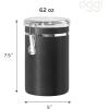 imageOggi Stainless Steel Kitchen Canister 47 fl oz Black  Airtight Clamp Lid Clear SeeThru Top  Ideal for Kitchen Storage Food Storage Pantry Storage Large Size 5quot x 6quotBlack