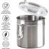imageOggi Stainless Steel Kitchen Canister 47 fl oz Black  Airtight Clamp Lid Clear SeeThru Top  Ideal for Kitchen Storage Food Storage Pantry Storage Large Size 5quot x 6quotSilver