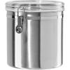 imageOggi Stainless Steel Kitchen Canister 47 fl oz Black  Airtight Clamp Lid Clear SeeThru Top  Ideal for Kitchen Storage Food Storage Pantry Storage Large Size 5quot x 6quotStainless Steel
