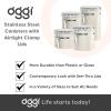 imageOggi Stainless Steel Kitchen Canister 47 fl oz Black  Airtight Clamp Lid Clear SeeThru Top  Ideal for Kitchen Storage Food Storage Pantry Storage Large Size 5quot x 6quotWarm Gray
