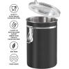 imageOggi Stainless Steel Kitchen Canister 47 fl oz Black  Airtight Clamp Lid Clear SeeThru Top  Ideal for Kitchen Storage Food Storage Pantry Storage Large Size 5quot x 6quotBlack