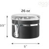 imageOggi Stainless Steel Kitchen Canister 47 fl oz Black  Airtight Clamp Lid Clear SeeThru Top  Ideal for Kitchen Storage Food Storage Pantry Storage Large Size 5quot x 6quotBlack