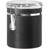 imageOggi Stainless Steel Kitchen Canister 47 fl oz Black  Airtight Clamp Lid Clear SeeThru Top  Ideal for Kitchen Storage Food Storage Pantry Storage Large Size 5quot x 6quotBlack