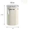 imageOggi Stainless Steel Kitchen Canister 47 fl oz Black  Airtight Clamp Lid Clear SeeThru Top  Ideal for Kitchen Storage Food Storage Pantry Storage Large Size 5quot x 6quotWarm Gray