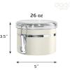 imageOggi Stainless Steel Kitchen Canister 47 fl oz Black  Airtight Clamp Lid Clear SeeThru Top  Ideal for Kitchen Storage Food Storage Pantry Storage Large Size 5quot x 6quotWarm Gray