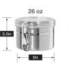 imageOggi Stainless Steel Kitchen Canister 47 fl oz Black  Airtight Clamp Lid Clear SeeThru Top  Ideal for Kitchen Storage Food Storage Pantry Storage Large Size 5quot x 6quotStainless Steel