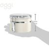 imageOggi Stainless Steel Kitchen Canister 47 fl oz Black  Airtight Clamp Lid Clear SeeThru Top  Ideal for Kitchen Storage Food Storage Pantry Storage Large Size 5quot x 6quotWarm Gray