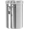 imageOggi Stainless Steel Kitchen Canister 47 fl oz Black  Airtight Clamp Lid Clear SeeThru Top  Ideal for Kitchen Storage Food Storage Pantry Storage Large Size 5quot x 6quotStainless Steel