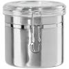imageOggi Stainless Steel Kitchen Canister 47 fl oz Black  Airtight Clamp Lid Clear SeeThru Top  Ideal for Kitchen Storage Food Storage Pantry Storage Large Size 5quot x 6quotSilver