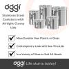 imageOggi Stainless Steel Kitchen Canister 47 fl oz Black  Airtight Clamp Lid Clear SeeThru Top  Ideal for Kitchen Storage Food Storage Pantry Storage Large Size 5quot x 6quotSilver