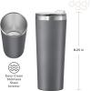 imageOggi ThermoTumbler Insulated Tumbler Thermal Travel Mug 24Ounce Gray 817010Gray