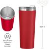 imageOggi ThermoTumbler Insulated Tumbler Thermal Travel Mug 24Ounce Gray 817010Red