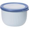 imageOggi Prep Store ampamp Serve Plastic Bowl wSeeThru Lid Dishwasher Microwave ampamp Freezer Safe 4 qt Blue wDk Blue LidBlue wDk Blue Lid