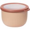imageOggi Prep Store ampamp Serve Plastic Bowl wSeeThru Lid Dishwasher Microwave ampamp Freezer Safe 4 qt Blue wDk Blue LidBlush wBrick Red Lid