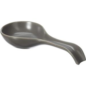 imageOGGI Ceramic Spoon Rest Spoon Rest for Stove Top Spoon Holder for Countertop Kitchen Decor for Counter Coffee Bar Accessories WhiteCharcoal