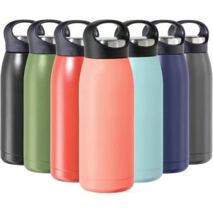 imageOGGI Freestyle Stainless Steel Insulated Water Bottle Double Wall Vacuum Insulated Travel Thermos 23oz680ml GreenCoral