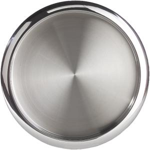 imageOGGI Round Tray Steel 14quot  Ideal Coffee Table Decorative Tray Tea and Bar Serving Tray Stainless SteelStainless Steel