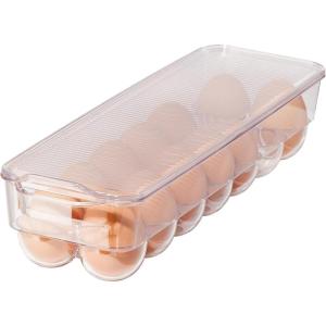 imageOggi Stackable Covered Egg Holder  Kitchen Organization Fridge Organizer Food Storage Clear Stackable Storage Bins 21 Egg Tray14 Egg Tray