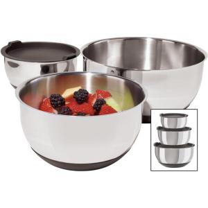 imageOggi Stainless Steel 3Piece Bowl Set with Lids 72870Stainless Steel