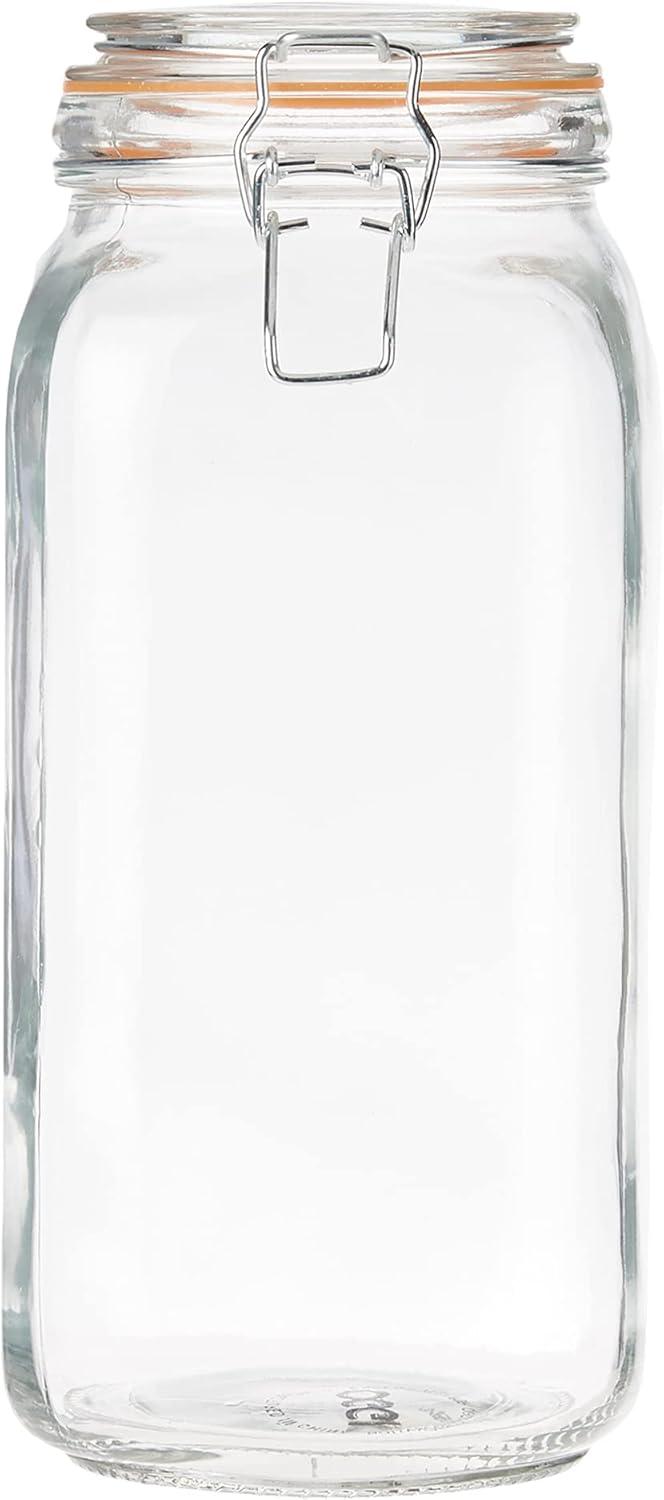 imageOGGI 4 Piece Airtight Glass Storage Containers Set  Includes 4 Glass Kitchen Canisters with Clamp Lids ampamp Silicone Seals  Farmhouse Kitchen Dcor Kitchen Storage Pantry Storage Food Storage4 Piece Set  Mixed