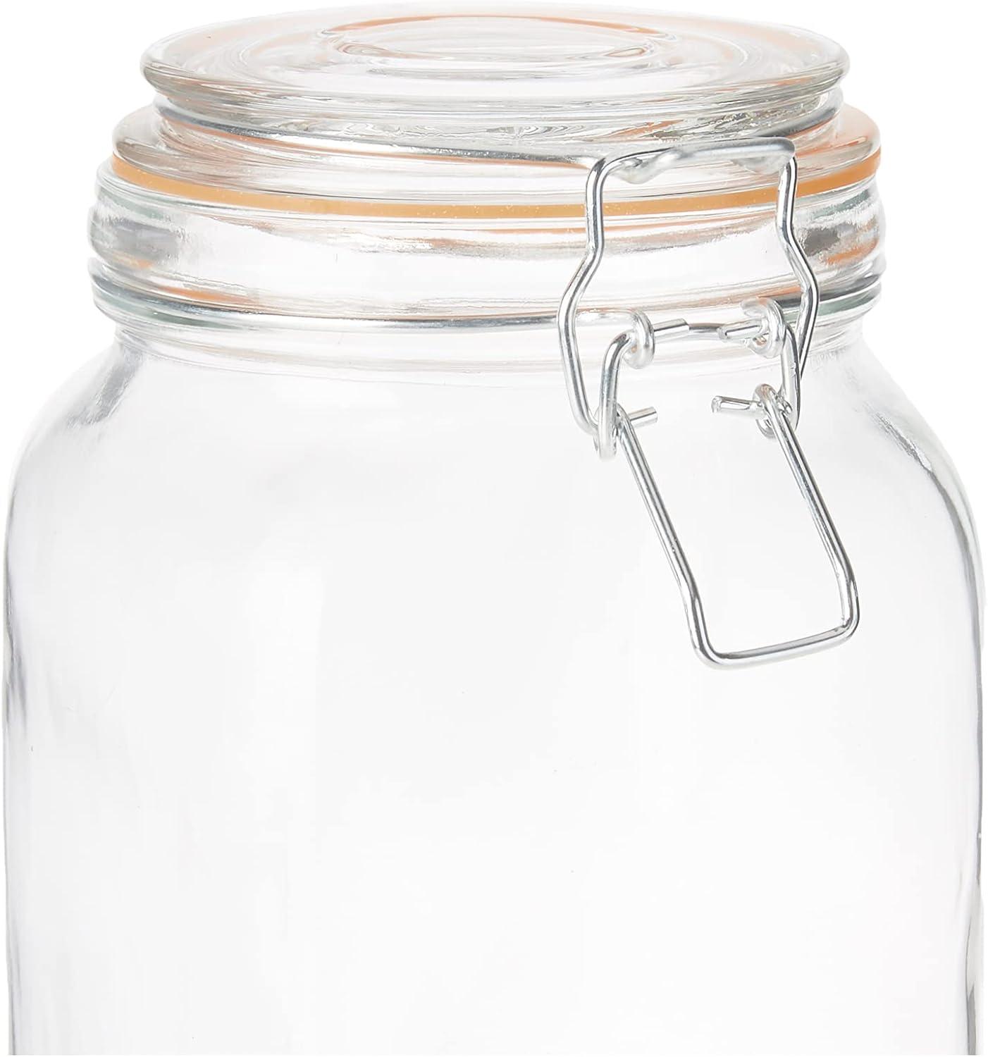 imageOGGI 4 Piece Airtight Glass Storage Containers Set  Includes 4 Glass Kitchen Canisters with Clamp Lids ampamp Silicone Seals  Farmhouse Kitchen Dcor Kitchen Storage Pantry Storage Food Storage4 Piece Set  Mixed