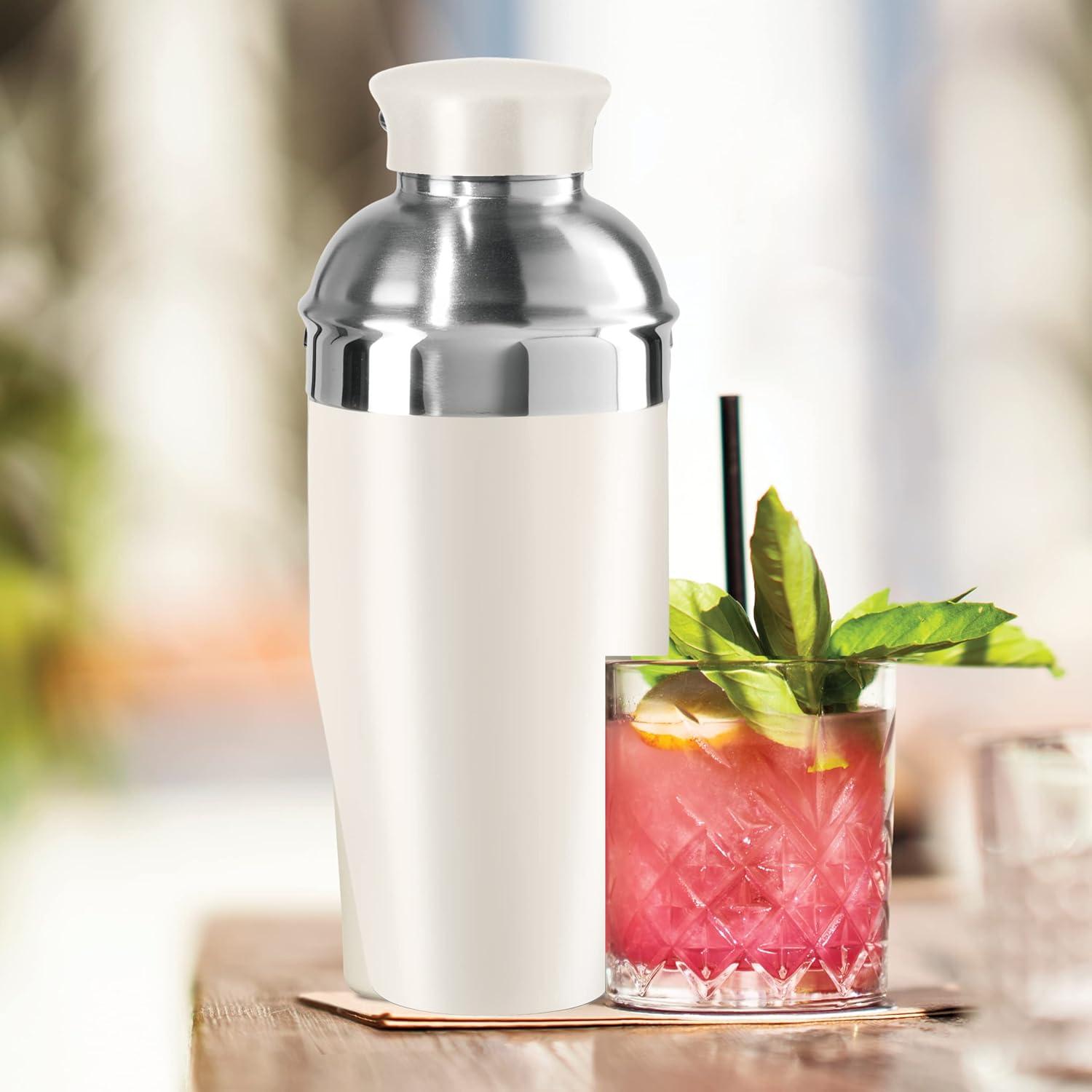 imageOGGI Classic Cocktail Shaker Gold Stainless  26 oz Stainless Steel Construction Built in Strainer  Ideal Home Bar Drink Mixer Bartender Kit Essential Bar AccessoriesWarm Gray