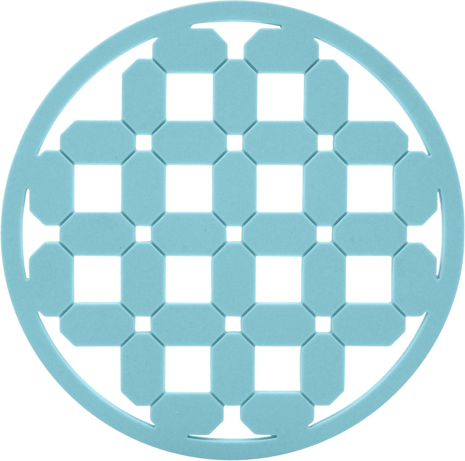 imageOGGI Silicone Trivets for Hot Pots and Pans  HeatResistant Small Silicone Mats for Countertops Microwave and Stove 7quotx7quot NonSlip BPAFree Multipurpose Trivets for Hot Dishes  Geo DesignTurquoise