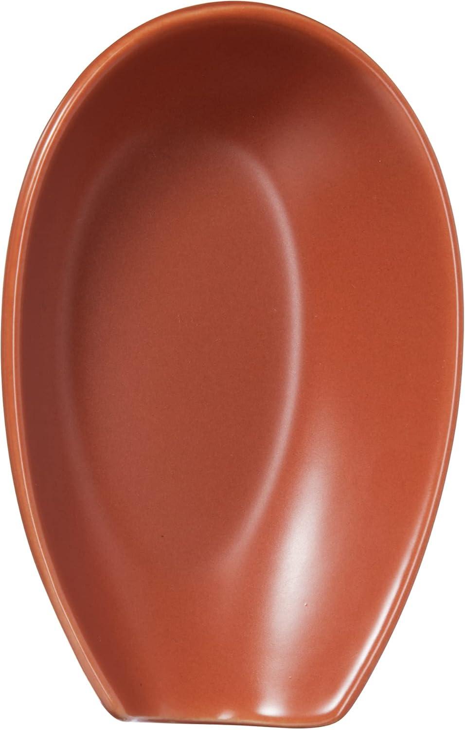 imageOGGI Spooner Ceramic Spoon Rest Spoon Rest for Stove Top Spoon Holder for Countertop Kitchen Decor for Counter Coffee Bar Accessories IvoryBrick Red