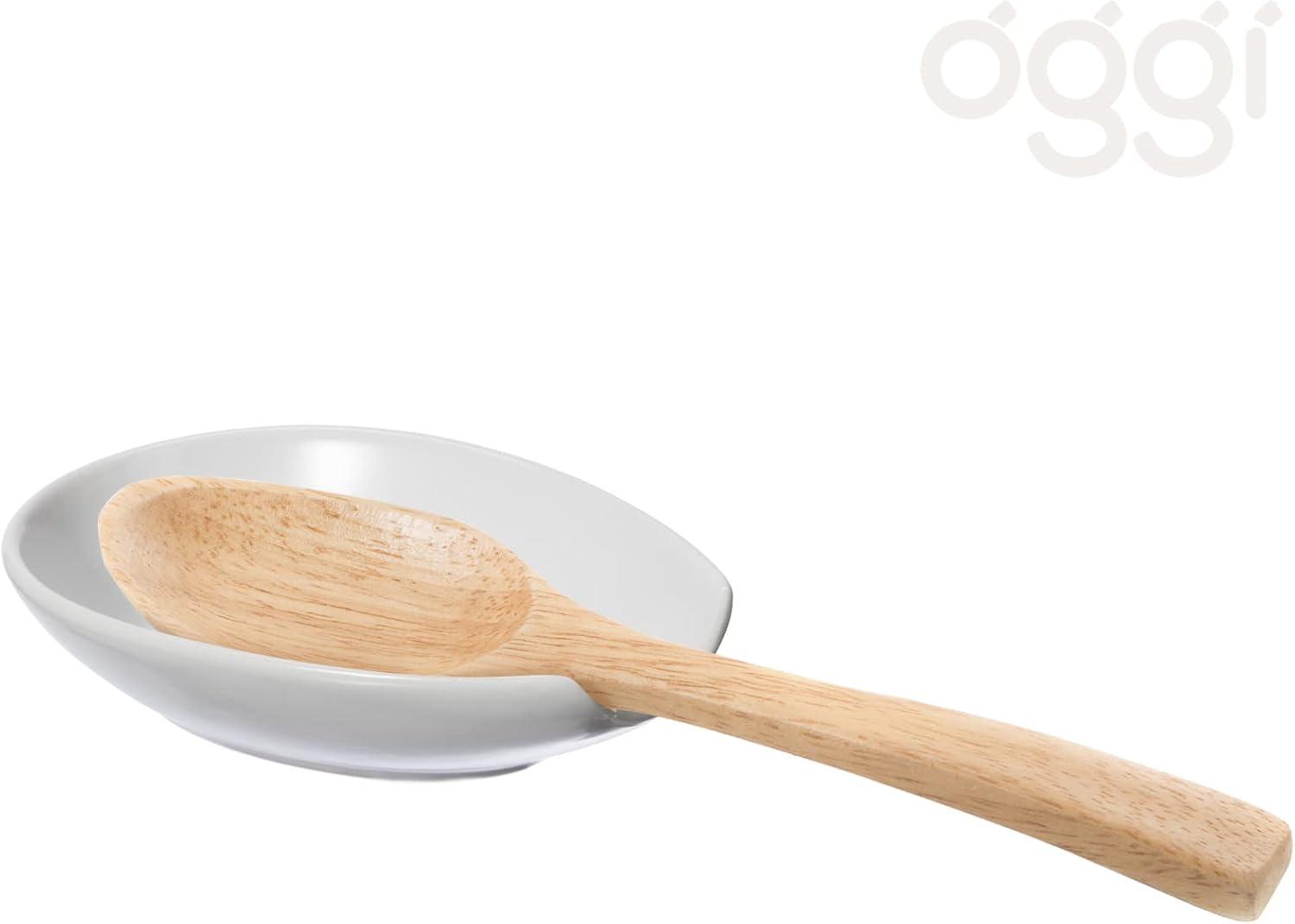 imageOGGI Spooner Ceramic Spoon Rest Spoon Rest for Stove Top Spoon Holder for Countertop Kitchen Decor for Counter Coffee Bar Accessories IvoryIvory