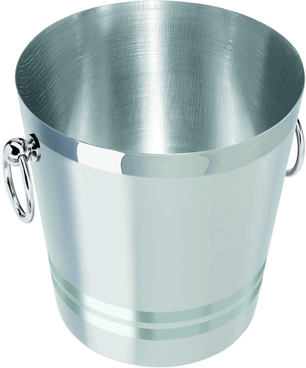 imageOGGI Stainless Steel Champagne Bucket  Large Ice Bucket with Elegant ampamp Classic Handles  Great for Home Bar Chilling Champagne and Sparkling Wine  425 qt  4 lt425 qt