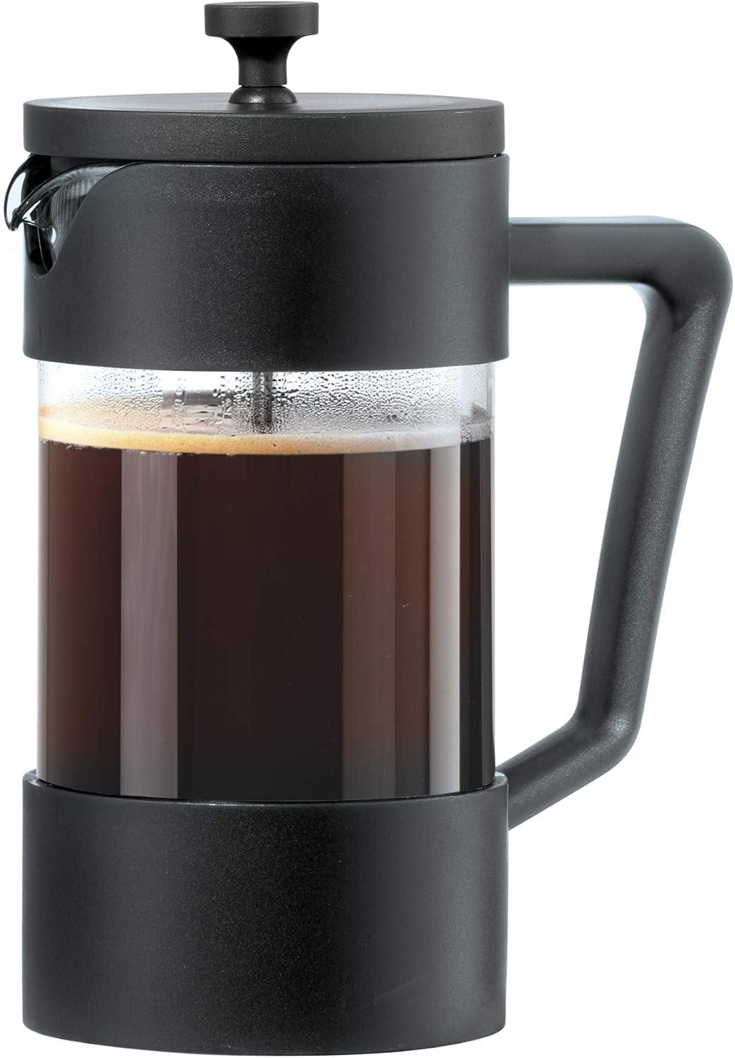 imageOggi Borosilicate Glass French Press Coffee Maker 20oz 5 Cup Capacity Coffee Press Single Serve Coffee Maker Stainless Steel Lid ampamp Plunger Make Great Coffee Gifts RedBlack