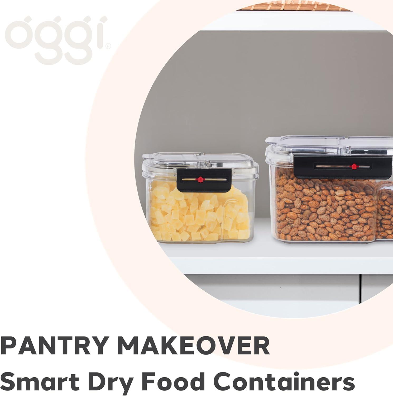 imageOggi Easi Grip 57oz Moisture Proof Storage Container Ultra Clear BPAFree Sealable Canister Flip Open Pouring Lid Date Reminder Slider on Clip Ideal Cereal Dispenser 57oz  17lt60Ounce